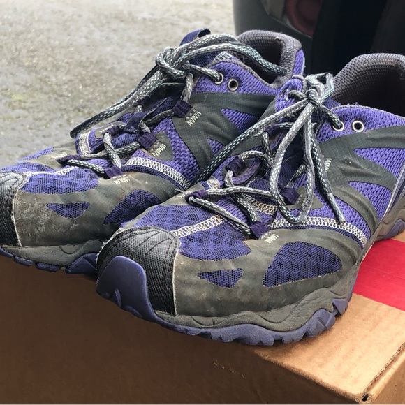 MERRELL Grassbow Equinox Air Women’s Gray Purple Hiking Shoes Size 10 - Picture 3 of 11